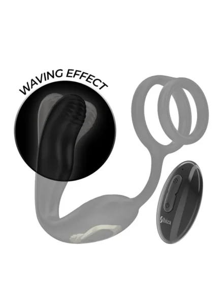 Wiggle Rotating Anal Plug With Perineal Vibration - Prostatavibrator med penisring 0