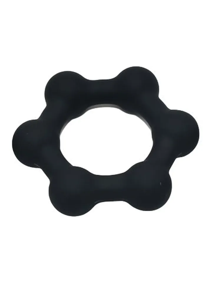 KSB Silicone Cockring With 6 Steel Balls Medium - Penisringar 0