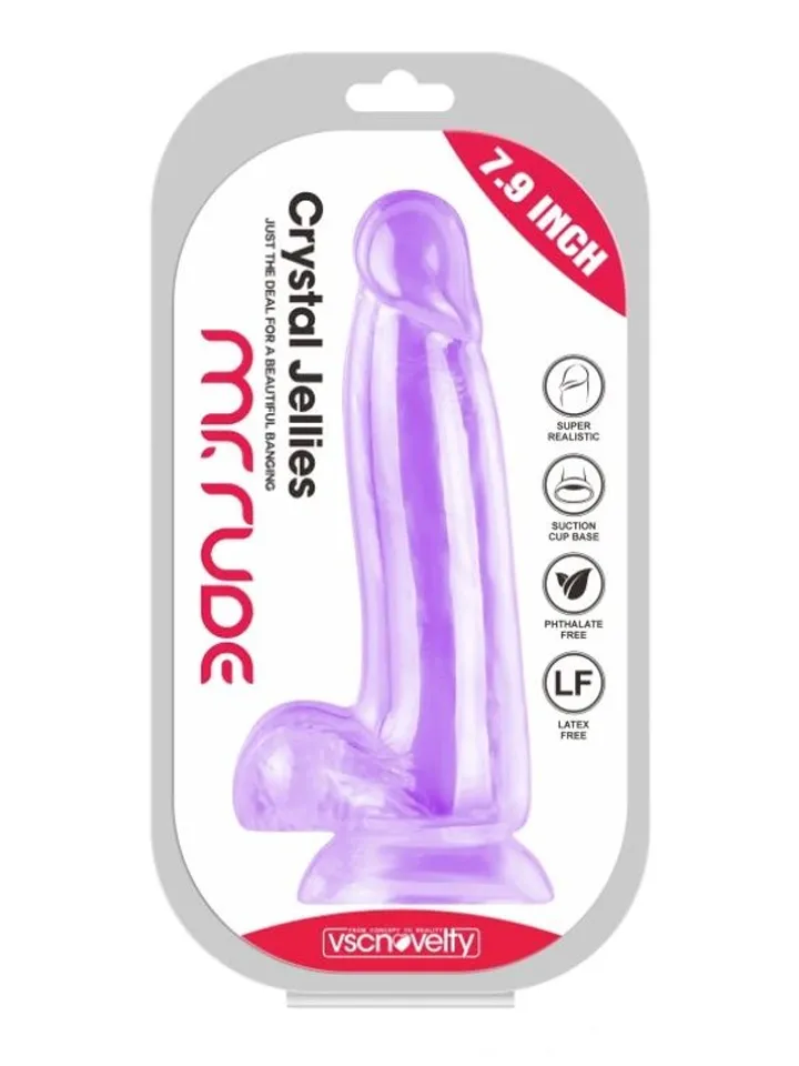 Realistic Penis Crystal Jellies Purple 20 cm - Dildo 0