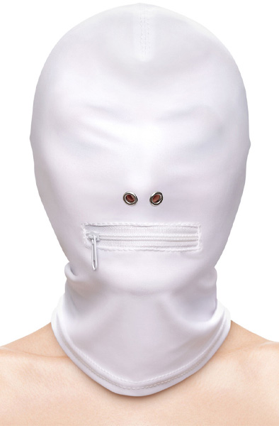 Zippered Mouth Hood White | Uncategorized | Intimast