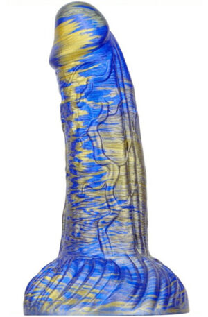 Metallic Fantasy Dildo Gentax Blue/Gold 18,5 cm - Dragon dildo 0