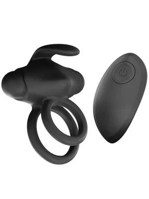 Mr & Mrs Vibe Ring Black - Penisring med vibrator 0