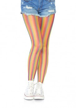 Rainbow striped fishnet tights-1
