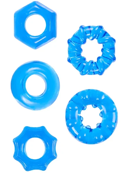 Hardcore Powerful Coch Ring Set Blue - Penisringar paket 0