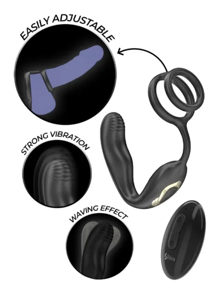 Wiggle Rotating Anal Plug With Perineal Vibration - Prostatavibrator med penisring 0