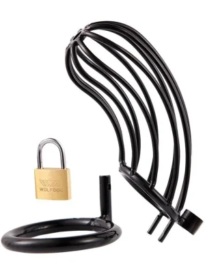 Metal Chastity Cage Grid Black 50 mm - Kyskhetsbur 0