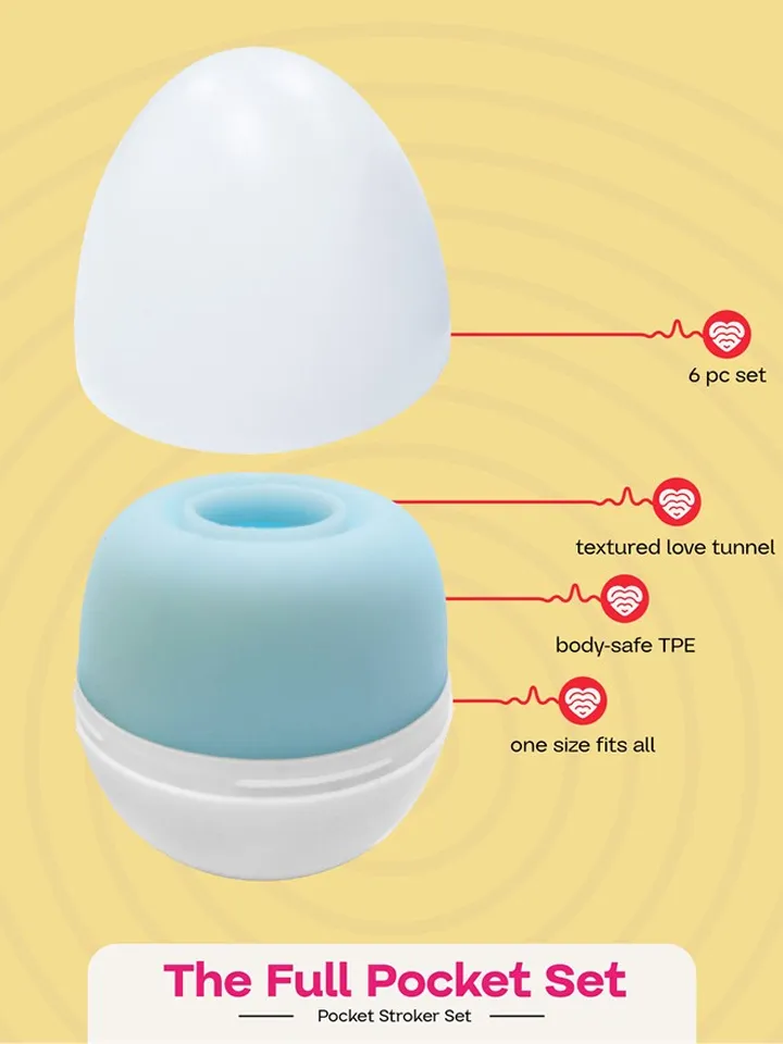 The Full Pocket Stroker Set 6-pack - Onaniägg 0