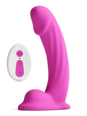 Colours Curve Vibrating Dildo Pink 16,4 cm - Dildo med vibrator 0