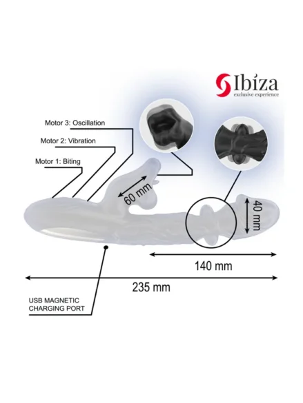 Vibrator & Clitoris Stimulator With Biting & Rotation - Rabbitvibrator med roterande tunga 0