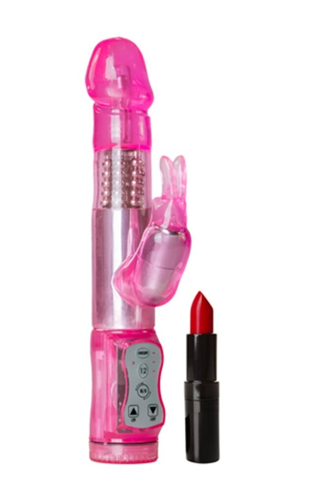Easytoys Pink Bunny Vibrator - med snurrande Kulor-2