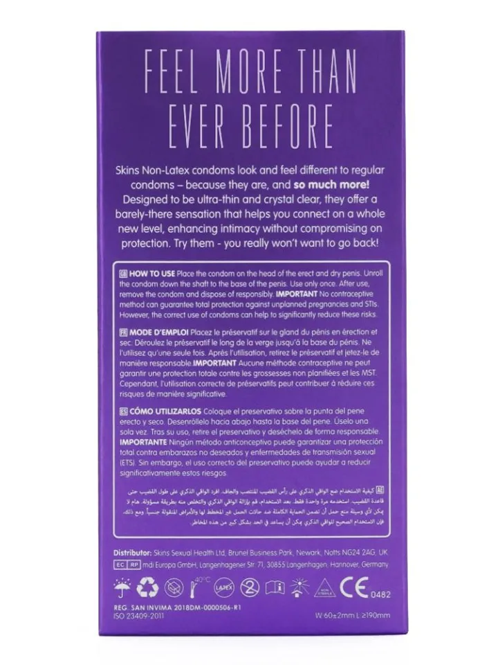 Skins Non-Latex XL Condoms 8-pack - Kondomer 0