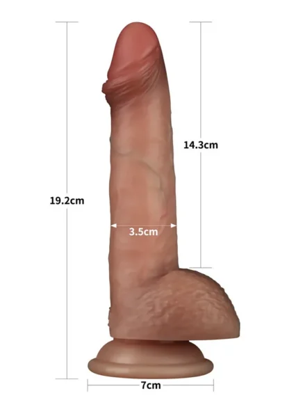 Sliding Skin Pro Dual Layer Silicone Dildo 19,2 cm - Realistisk dildo 0