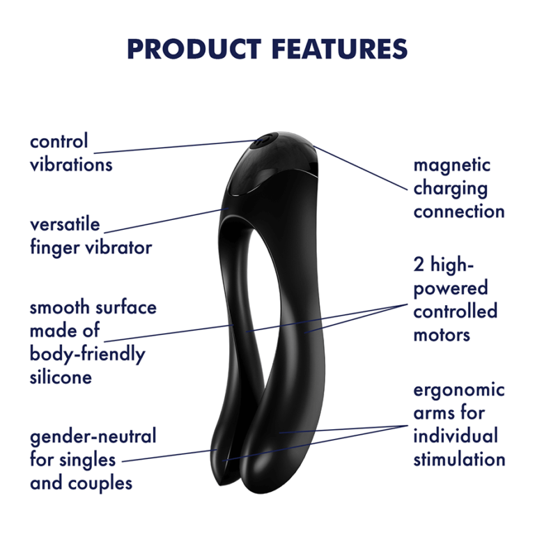 Satisfyer Candy Cane SVART - Mångsidig fingervibrator-4