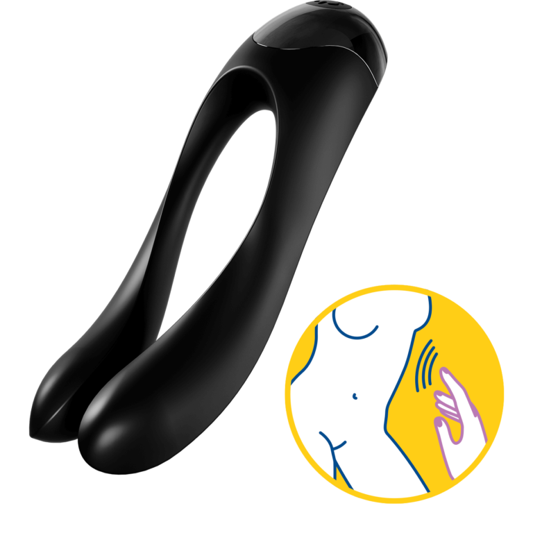 Satisfyer Candy Cane SVART - Mångsidig fingervibrator-1