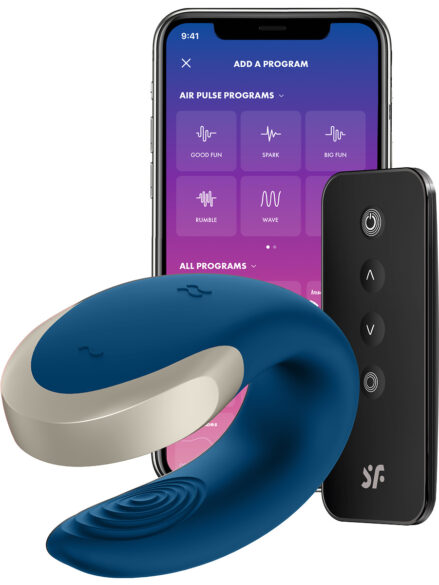 Satisfyer Connect Double Love, Luxury Partner Vibrator, blå-1