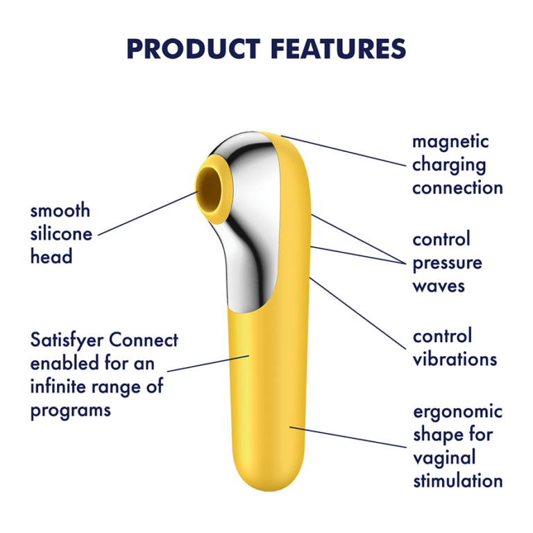 Satisfyer Dual Love Air Pulse Vibrator - Yellow - Gul -3