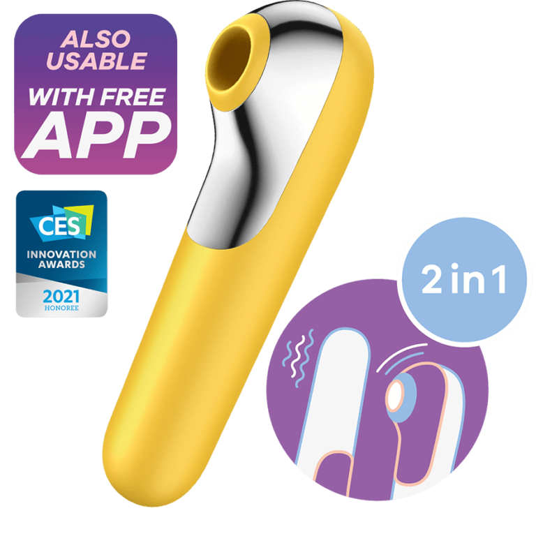 Satisfyer Dual Love Air Pulse Vibrator - Yellow - Gul -1