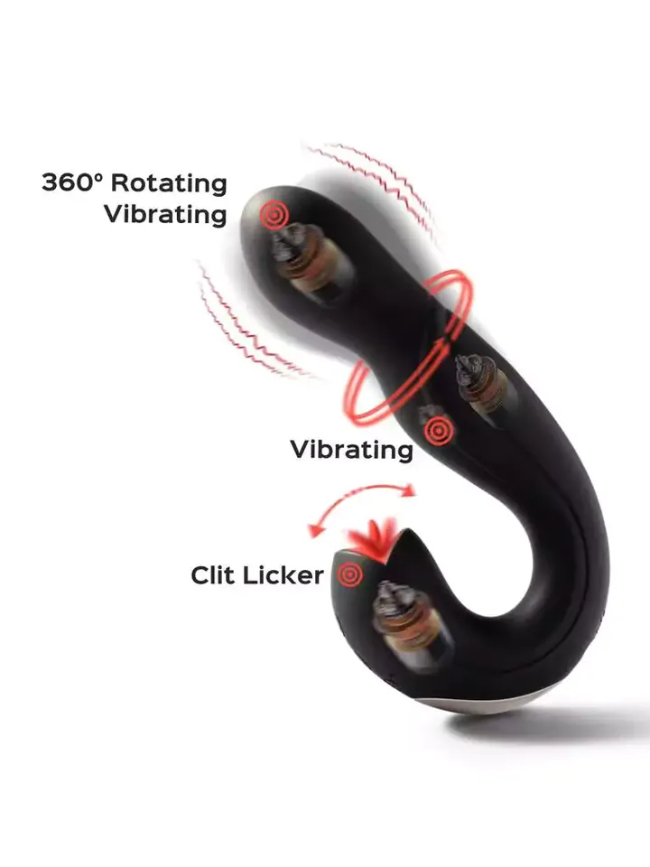 Joi Pro Rotating Head G-spot Vibrator & Clit Licker Red - G-punktsvibrator 0