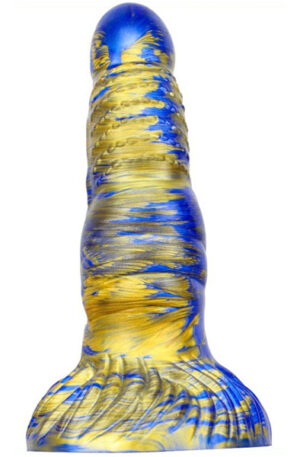 Metallic Fantasy Dildo Nirp Blue/Gold 18 cm - Dragon dildo 0