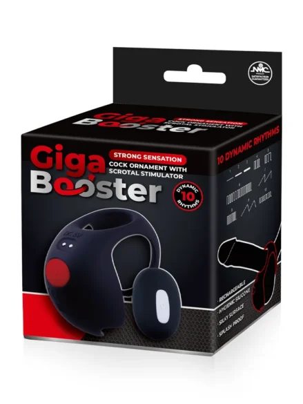 Giga Booster Cock Ring With Scrotal Stimulator - Penisring med vibrator 0