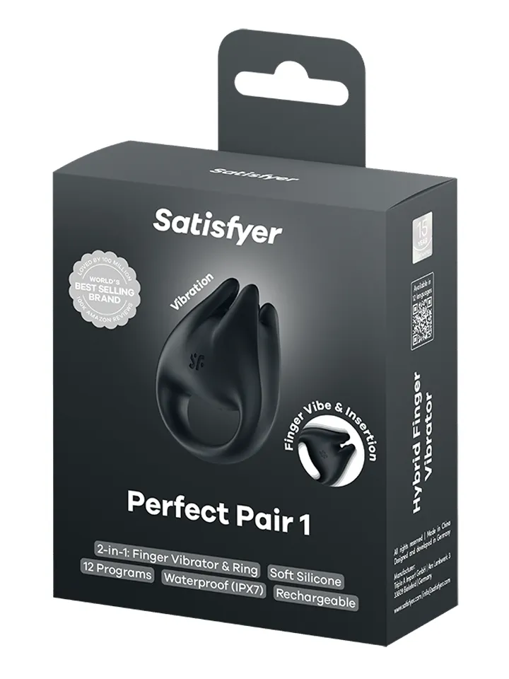 Satisfyer Perfect Pair 1 Black - Penispump med vibrator 0