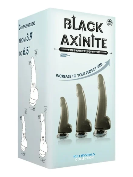 Black Axinite 3 in 1 Anal Plug Kit Set IV - Analpluggar paket 0