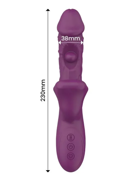 Bella 3 Motors Double Tickling Ball & Biting - Rabbitvibrator med roterande tunga 0