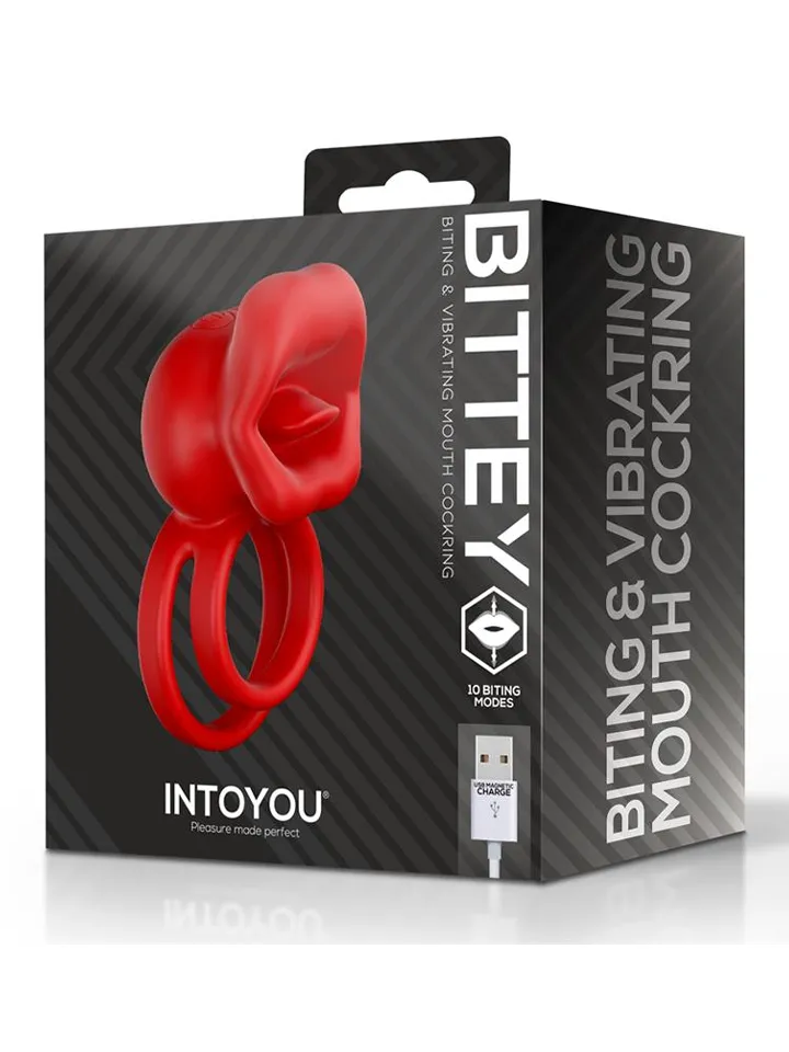 Bittey Cock Ring With Vibration & Biting - Penisring med vibrator 0