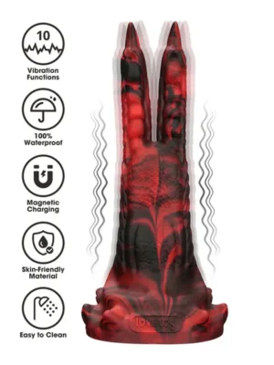 Monster Savage Double Claw Vibrating Dildo - Dragon dildo 0