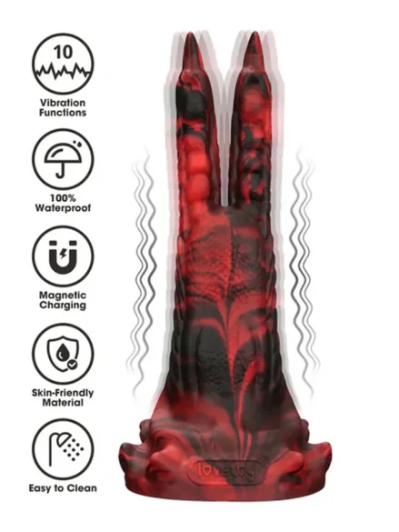 Monster Savage Double Claw Vibrating Dildo - Dragon dildo 0