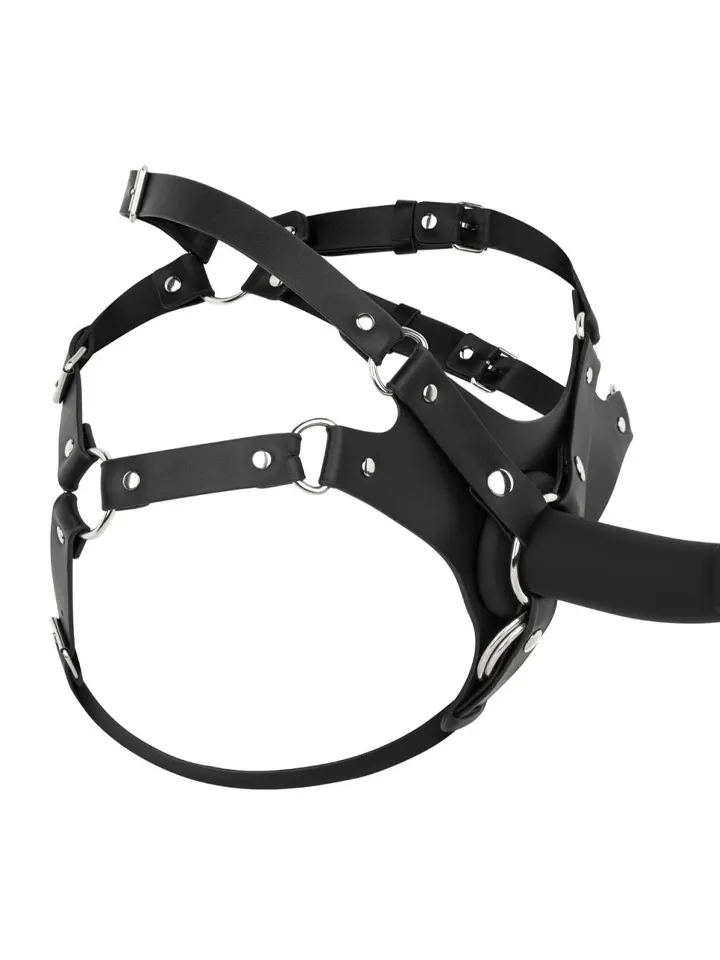 No-Parts PU Leather Harness Black - Strap-on sele 0