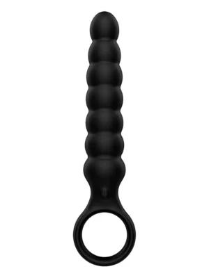 Ribbed Anal Plug With Vibrations Black - Analplugg med vibrator 0