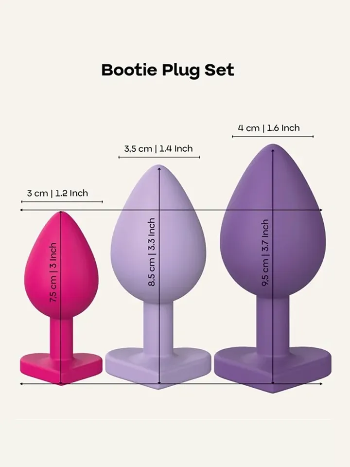 Triple Heart Anal Plug Set - Analpluggar paket 0