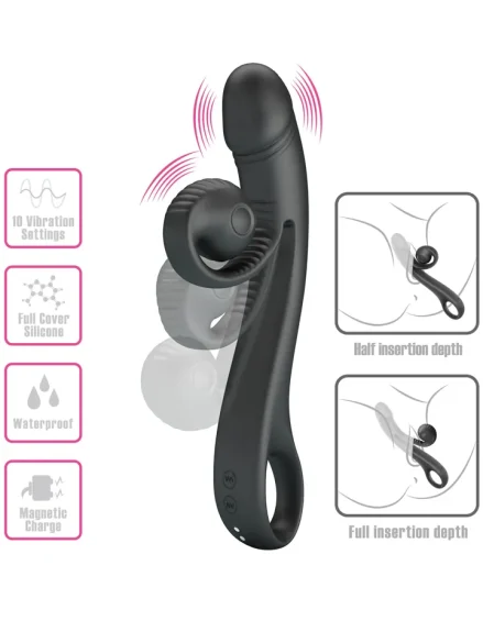 Love Romance Selma Snail Rabbit Black - G-punktsvibrator 0