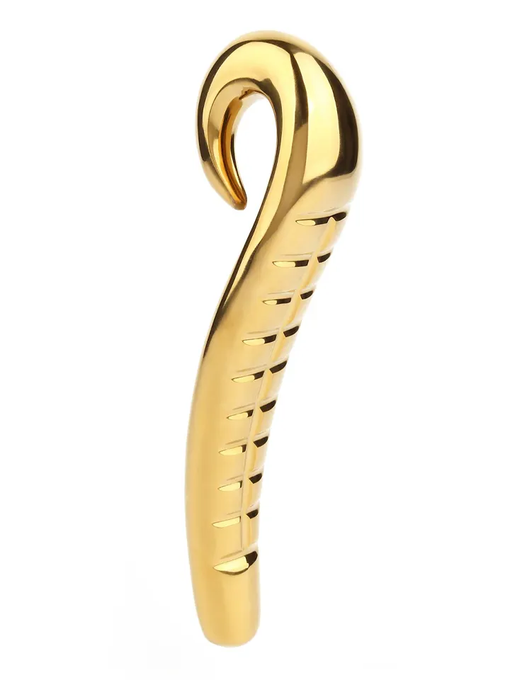 Devil's Tongue Dildo Gold 18 cm - Ståldildo 0