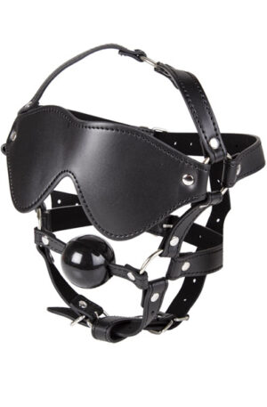 Full Head Blindfold & Ball Gag Set - Gag 0