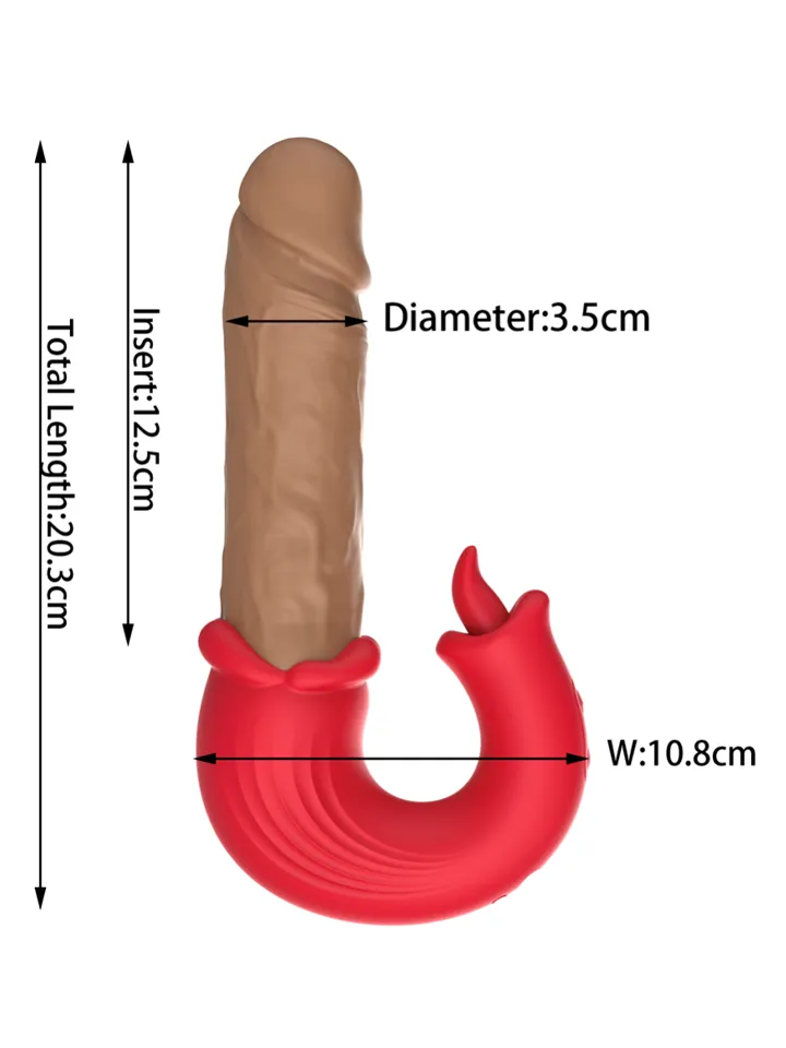 Thrust & Tease Thrusting & Vibrating Dildo - Dildo med vibrator 0