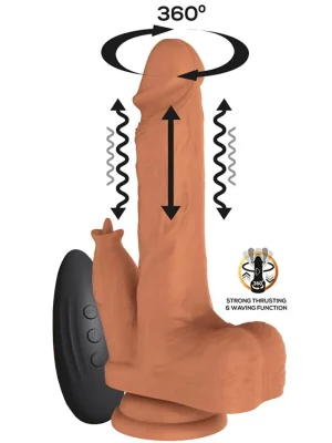 Quintus Thrusting, Waving & Vibration Dildo 23 cm - Dildo med vibrator 0