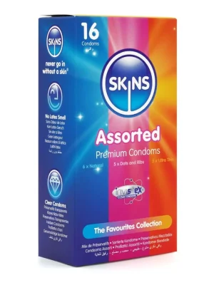 Skins Assorted Condoms 16-pack - Mixade kondomer 0