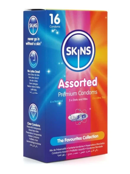 Skins Assorted Condoms 16-pack - Mixade kondomer 0