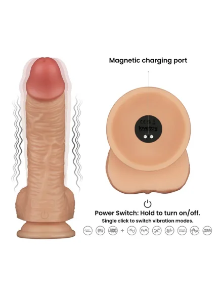 Realistic Vibrating Power Cock 22 cm - Dildo med vibrator 0