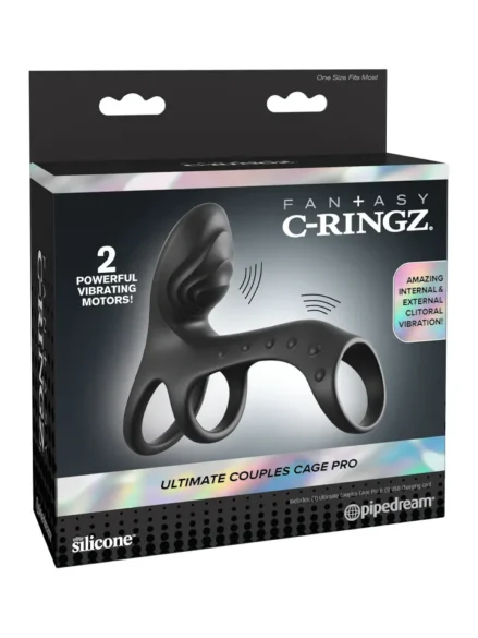 Fantasy C-Ringz Ultimate Couples Cage Pro - Penisring med vibrator 0