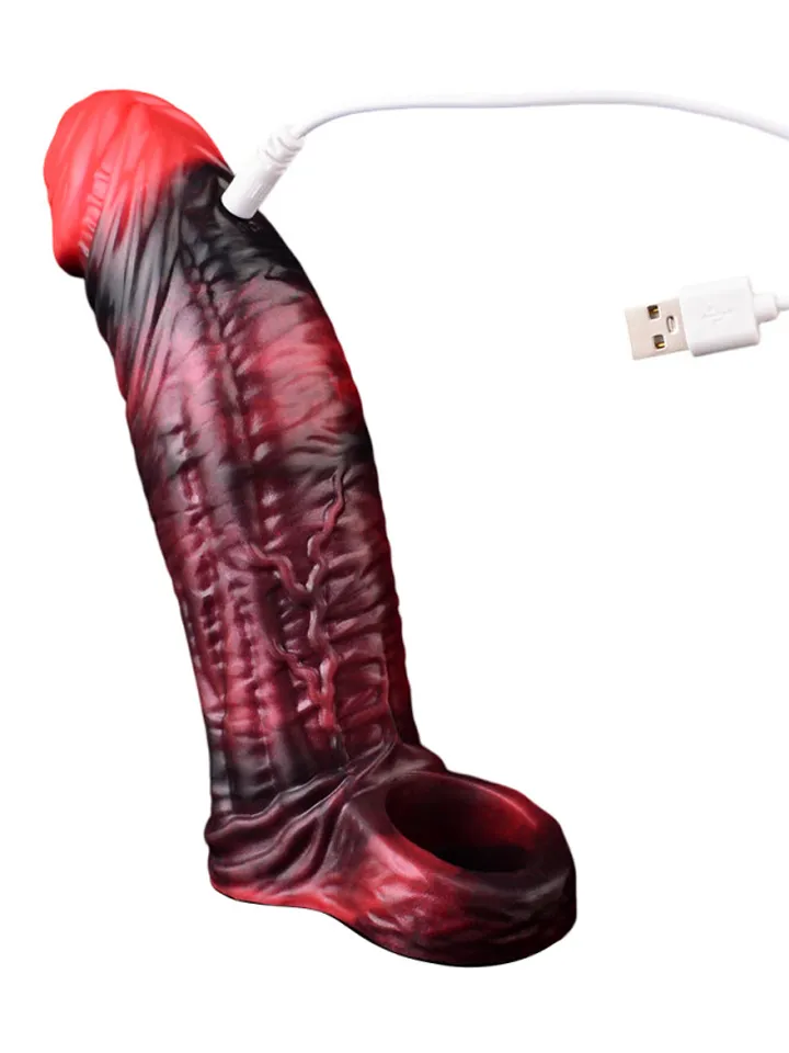 Crimtim Vibrating Penis Sleeve 18,5 cm - Penisöverdrag med vibration 0
