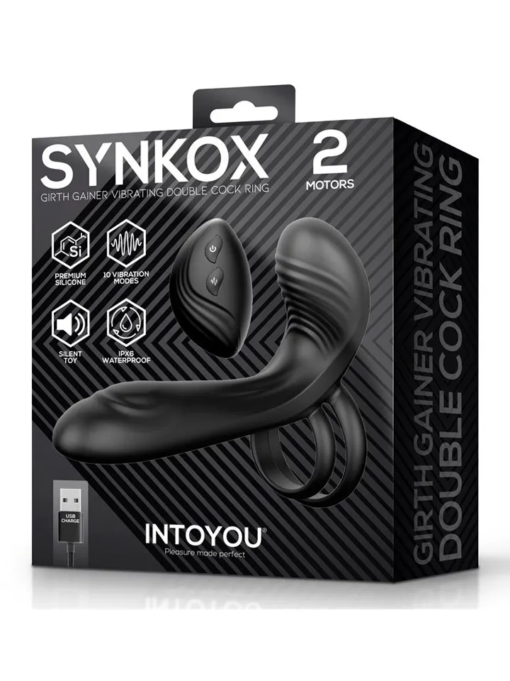 Synkox Girth Gainer Vibrating Double Cockring - Penisring med vibrator 0