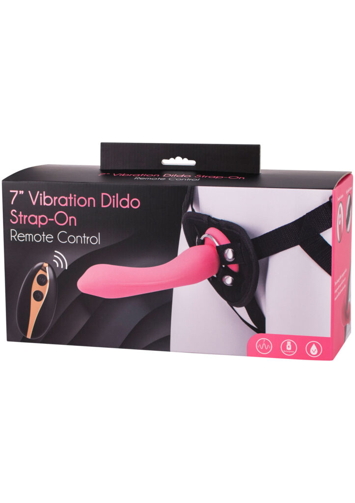 Vibration Dildo Strap-On 7inch Pink-1