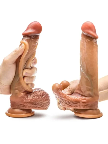 Raphael Sliding Foreskin Dildo With Balls 24 cm - Realistisk dildo 0