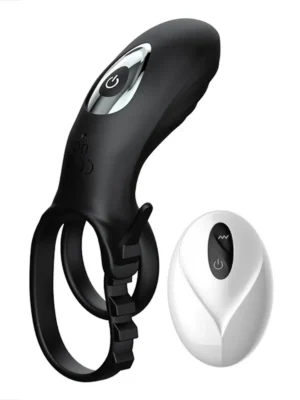 Adjustable Double Penis Ring With Remote - Penisring med vibrator 0