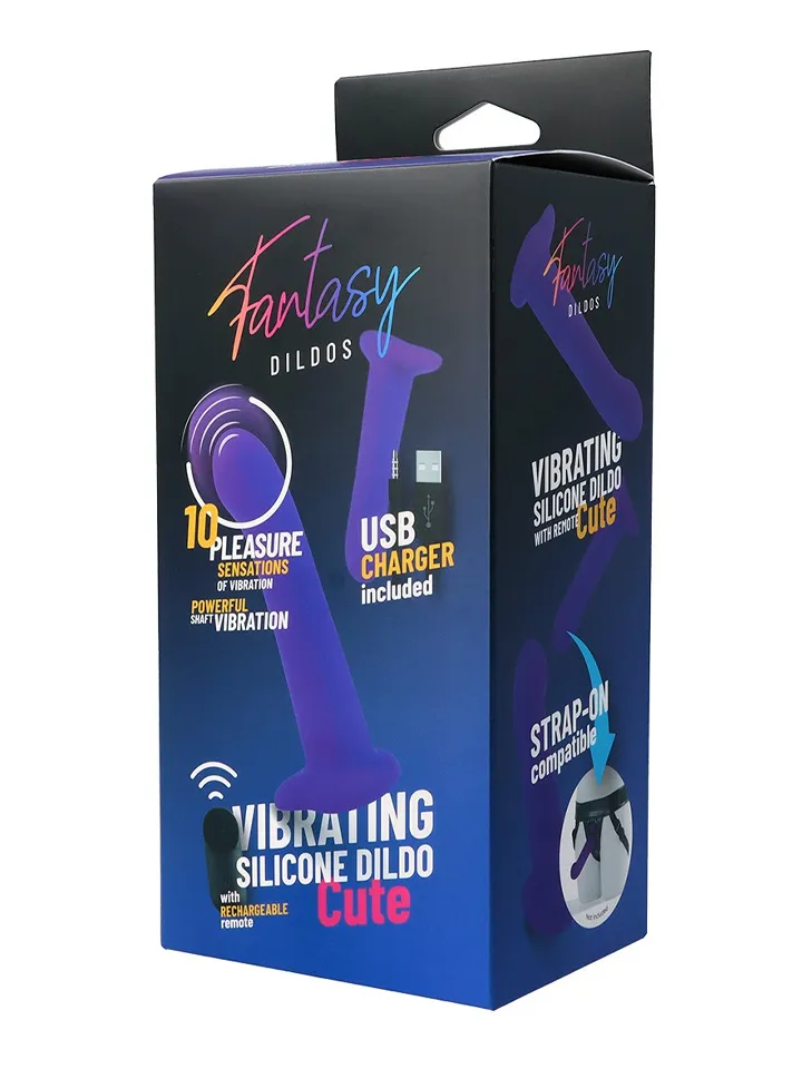 Vibrating Silicone Dildo With Remote 18 cm - Dildo med vibrator 0