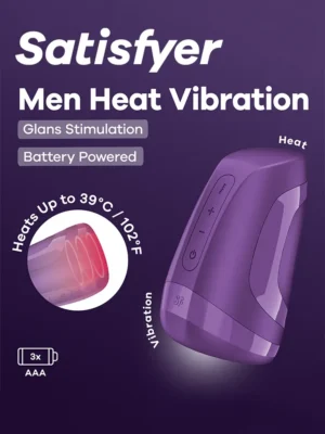 Satisfyer Men Heat Vibration Battery Powered - Masturbator med vibration 0