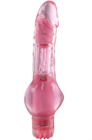 Pink Satisfaction Slim Penis Shaped Vibrator - Dildo med vibrator 0